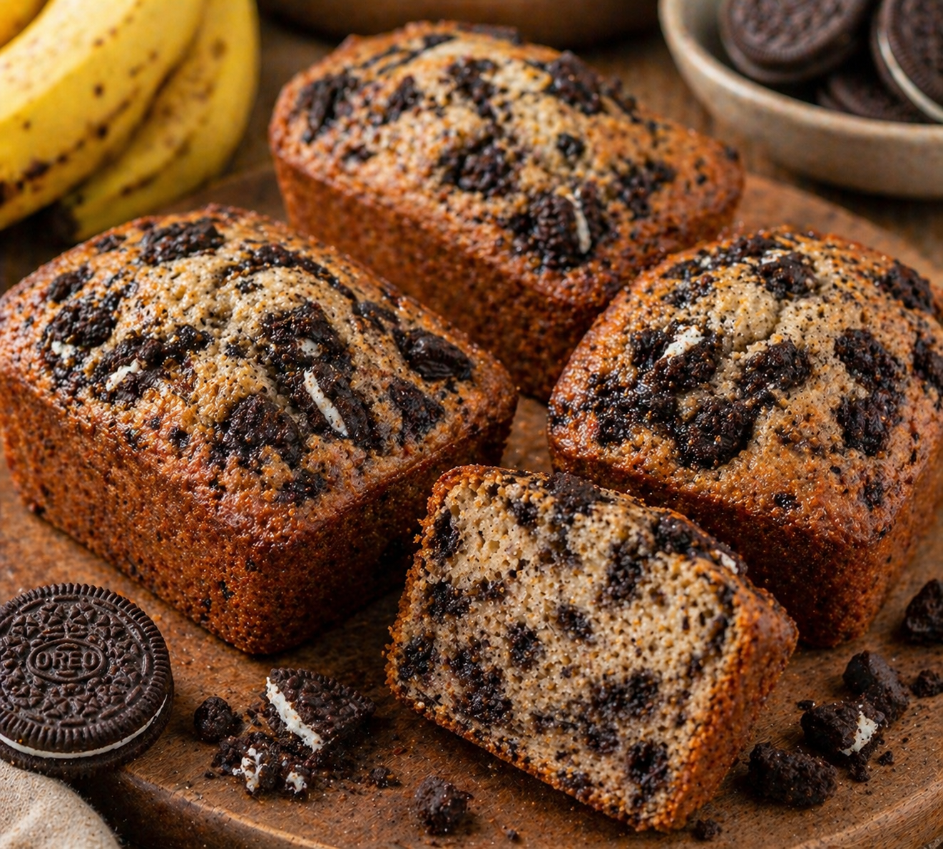 Mini Oreo Banana Bread